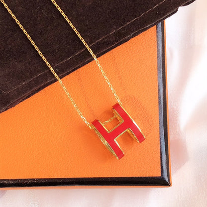 ¡®lume Jewelry¡¯HM CLIC RED ENAMEL GOLD NECKLACE