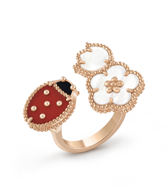 ¡®lume Jewelry¡¯LUCKY 3 MOTIF ROSE GOLD RING