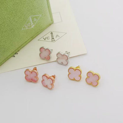 [lume Jewelry]Clover Mini Pink Earrings