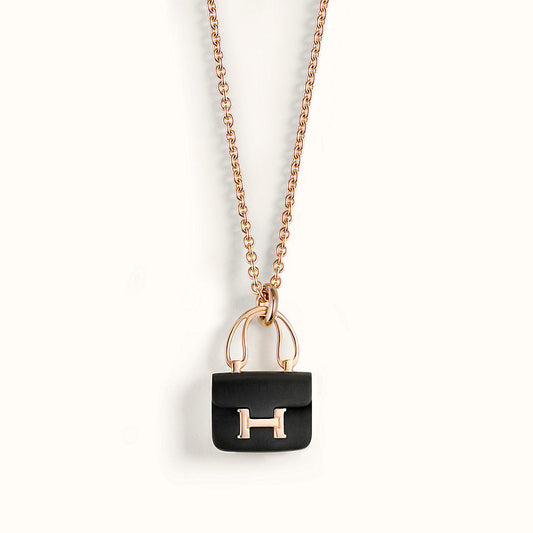 ¡®lume Jewelry¡¯CONSTANCE BLACK PEDANT PINK GOLD NECKLACE