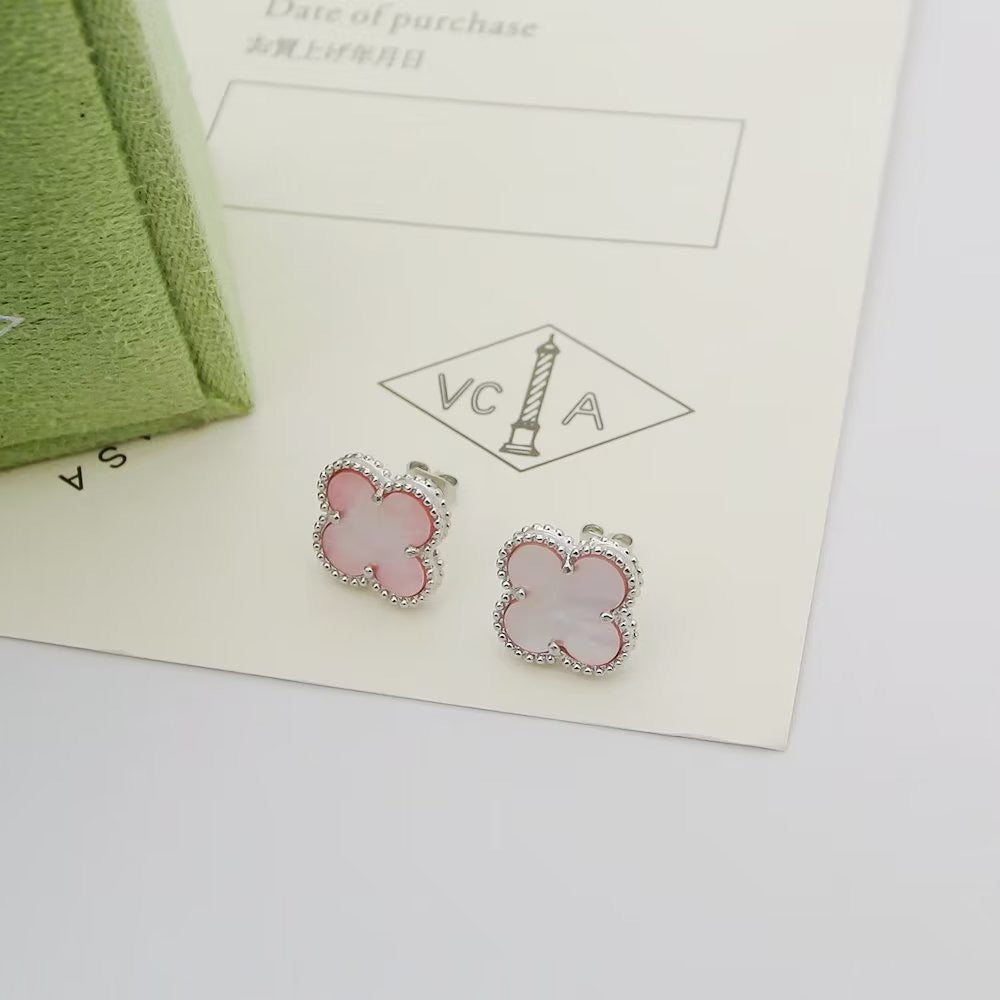 [lume Jewelry]Clover Mini Pink Earrings