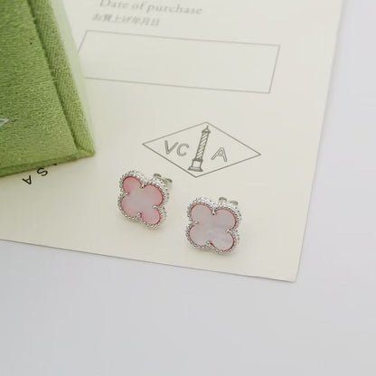[lume Jewelry]Clover Mini Pink Earrings