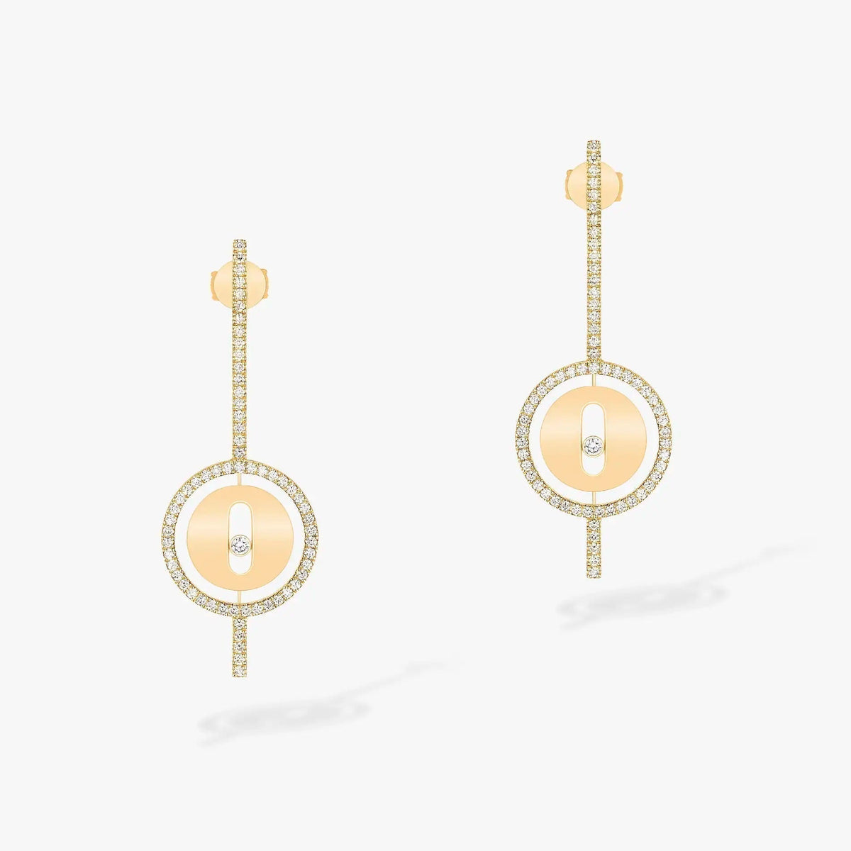 [lume Jewelry]LUCKY MOVE ARROW PINK GOLD DIAMOND EARRINGS