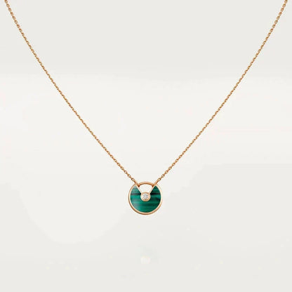 ¡®lume Jewelry¡¯AMULETTE ROSE GOLD MALACHITE NECKLACE