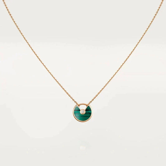 ¡®lume Jewelry¡¯AMULETTE ROSE GOLD MALACHITE NECKLACE