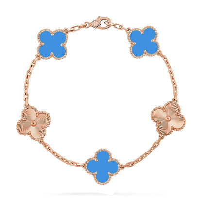 [lume Jewelry]New CLOVER 5 MOTIF BLUE AGATE BRACELET COLLECTION