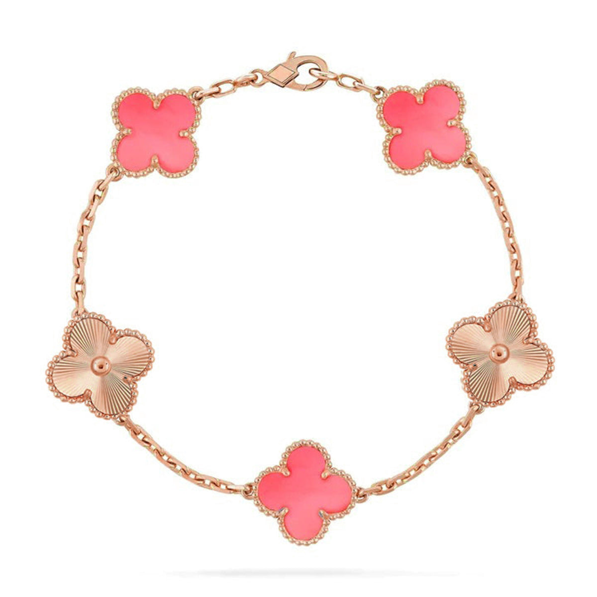 [lume Jewelry]New  CLOVER 5 MOTIFS  PINK MOP BRACELET COLLECTION
