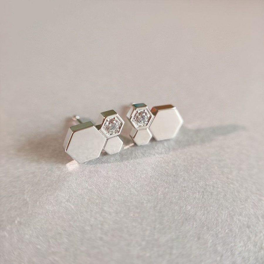 ¡®lume Jewelry¡¯BEE LOVE SILVER DIAMOND EARRINGS