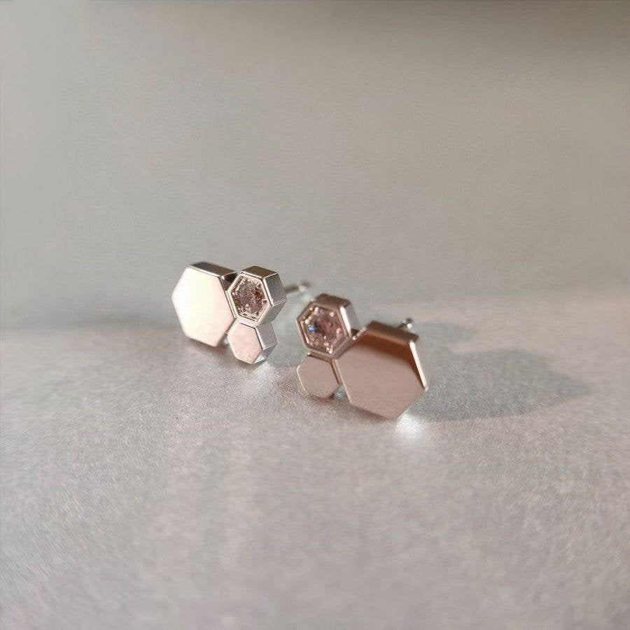 ¡®lume Jewelry¡¯BEE LOVE SILVER DIAMOND EARRINGS