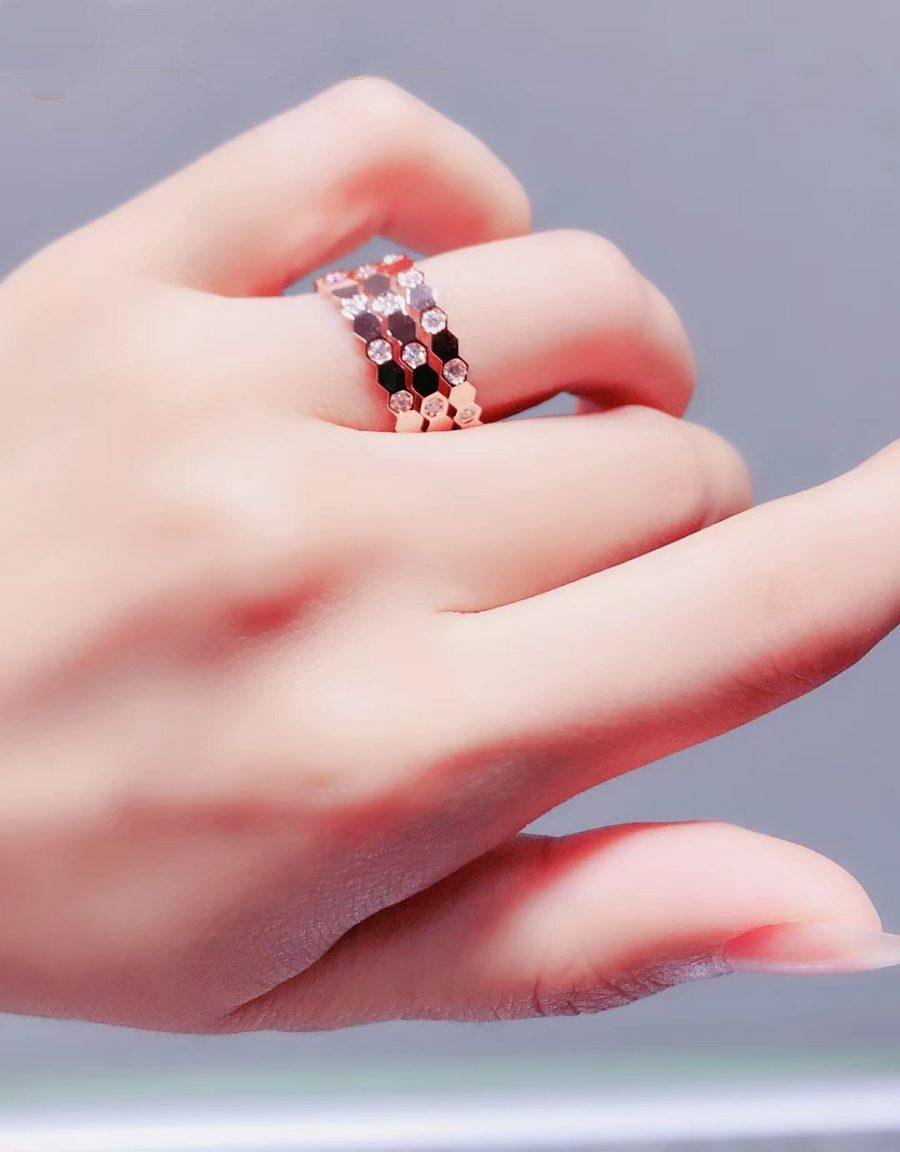 ¡®lume Jewelry¡¯BEE LOVE RING PINK GOLD DIAMOND