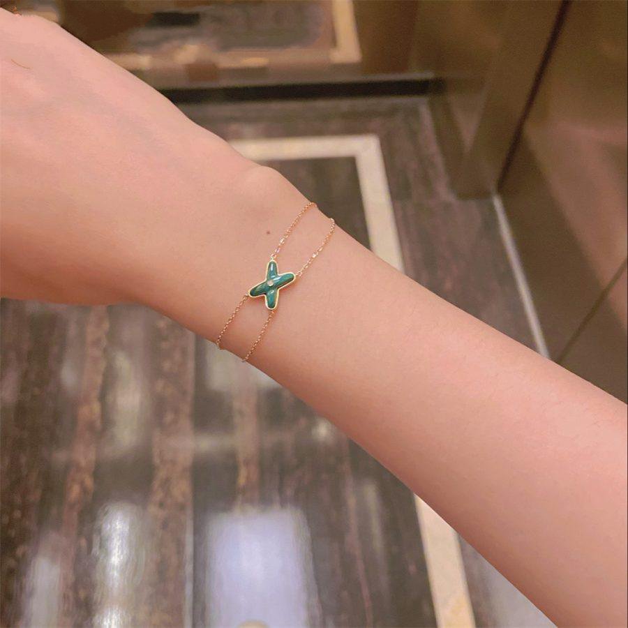 ¡®lume Jewelry¡¯JEUX BRACELET MALACHITE PINK GOLD 1 DIAMOND