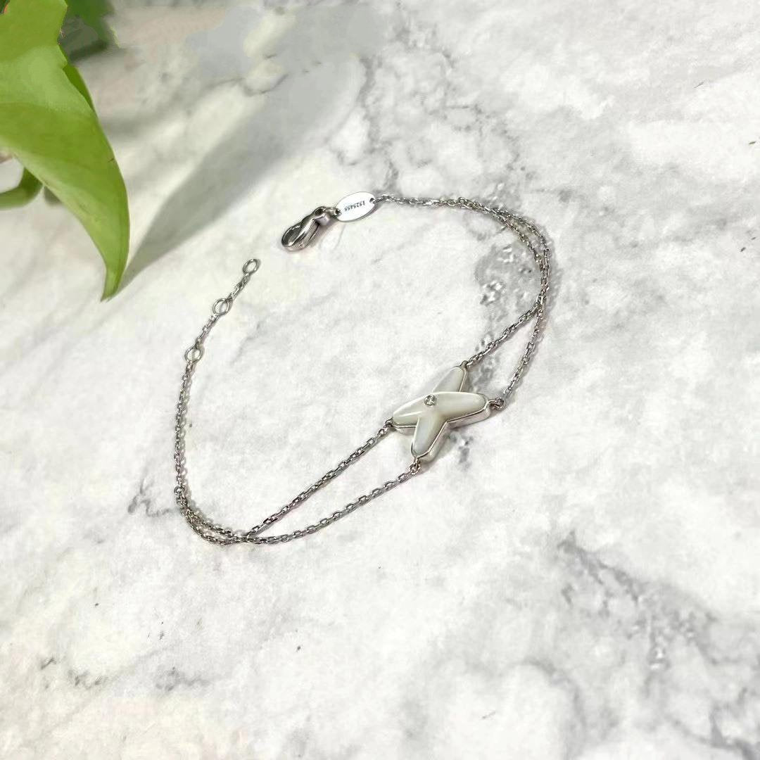 ¡®lume Jewelry¡¯JEUX BRACELET WHITE MOP SILVER 1 DIAMOND