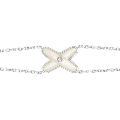 ¡®lume Jewelry¡¯JEUX BRACELET WHITE MOP SILVER 1 DIAMOND