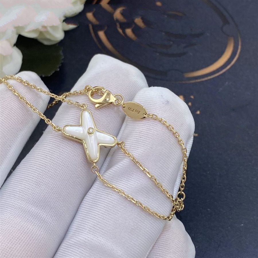 ¡®lume Jewelry¡¯JEUX BRACELET WHITE MOP GOLD 1 DIAMOND