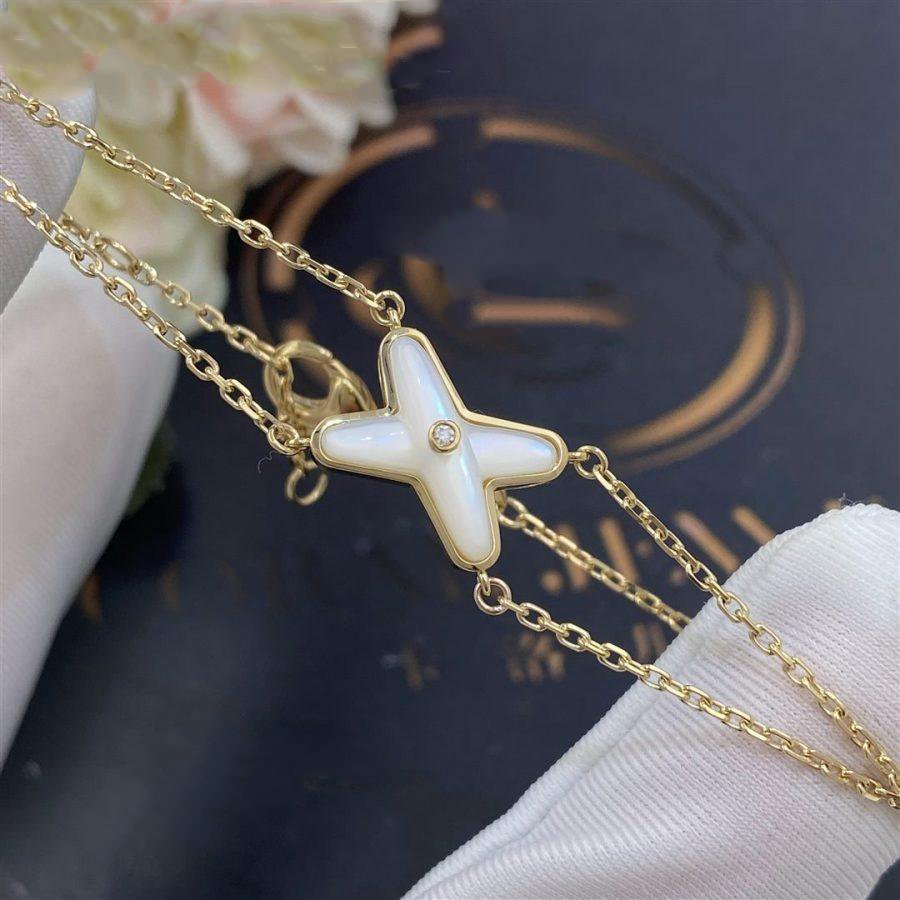 ¡®lume Jewelry¡¯JEUX BRACELET WHITE MOP GOLD 1 DIAMOND