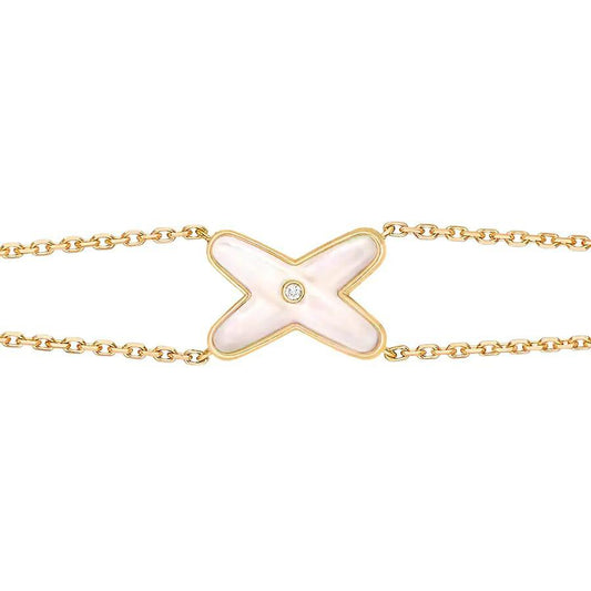 ¡®lume Jewelry¡¯JEUX BRACELET WHITE MOP GOLD 1 DIAMOND