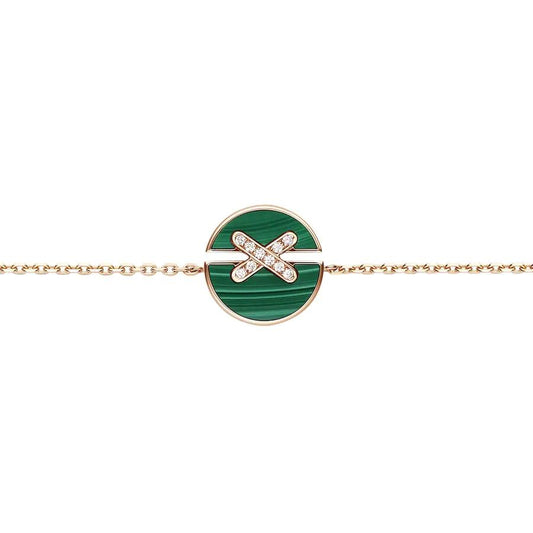 ¡®lume Jewelry¡¯JEUX DE BRACELET MALACHITE PINK GOLD DIAMONDS