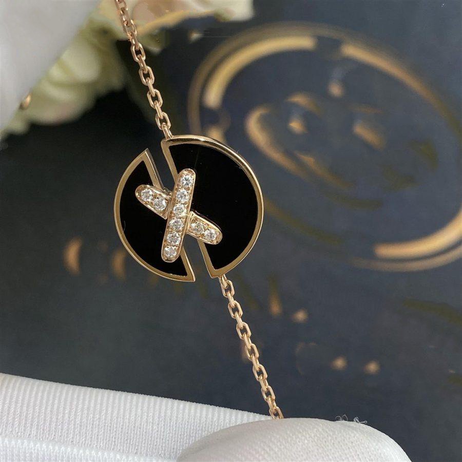 ¡®lume Jewelry¡¯JEUX DE BRACELET ONYX PINK GOLD DIAMOND