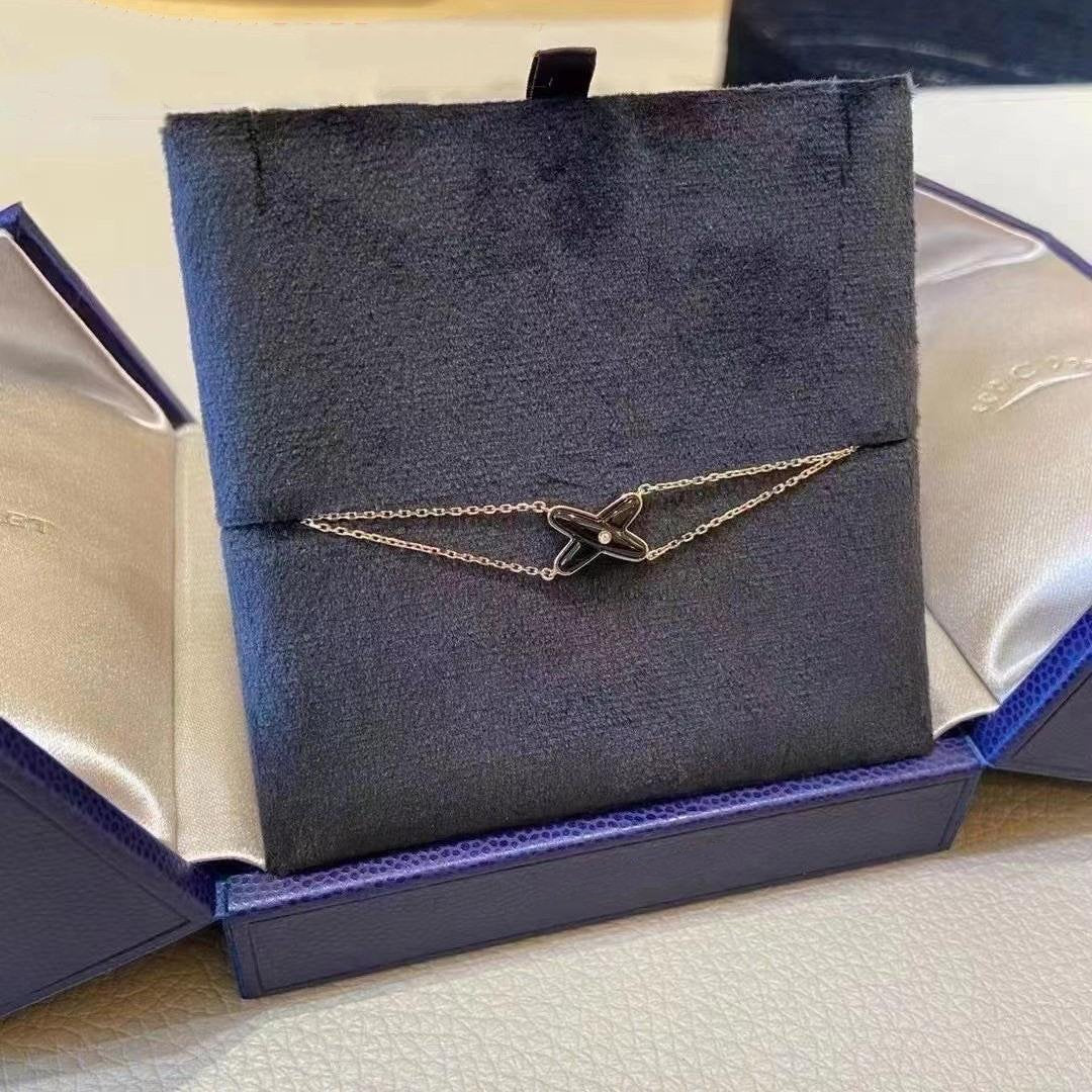 ¡®lume Jewelry¡¯JEUX BRACELET ONYX PINK GOLD 1 DIAMOND