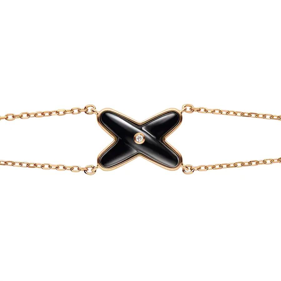 ¡®lume Jewelry¡¯JEUX BRACELET ONYX PINK GOLD 1 DIAMOND