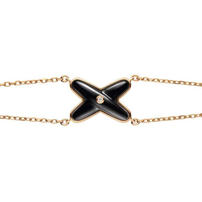 ¡®lume Jewelry¡¯JEUX BRACELET ONYX PINK GOLD 1 DIAMOND