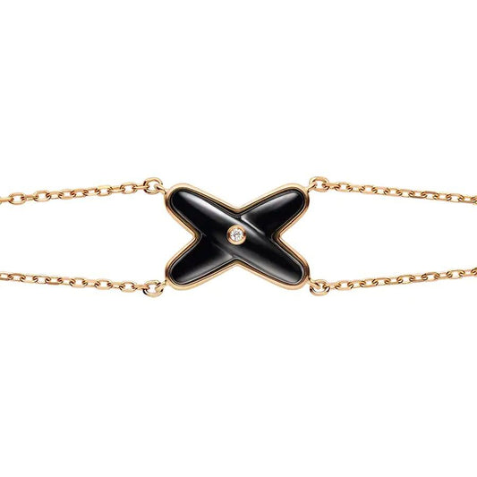 ¡®lume Jewelry¡¯JEUX BRACELET ONYX PINK GOLD 1 DIAMOND