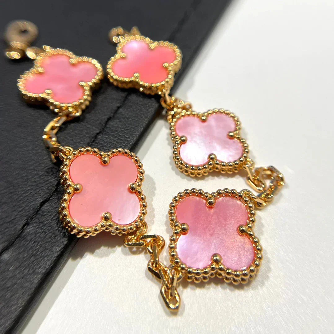 [lume Jewelry]New  CLOVER 5 MOTIFS  PINK MOP BRACELET COLLECTION