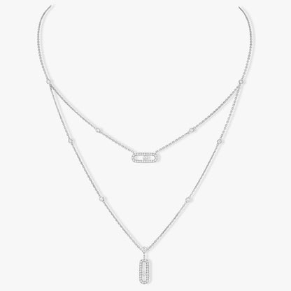 [lume Jewelry]MOVE 2 ROW DIAMOND NECKLACE
