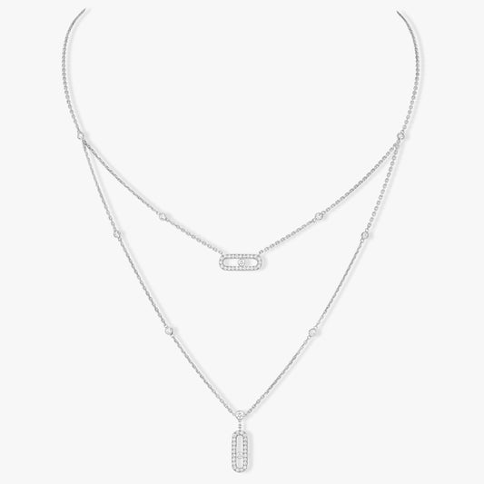 [lume Jewelry]MOVE 2 ROW DIAMOND NECKLACE