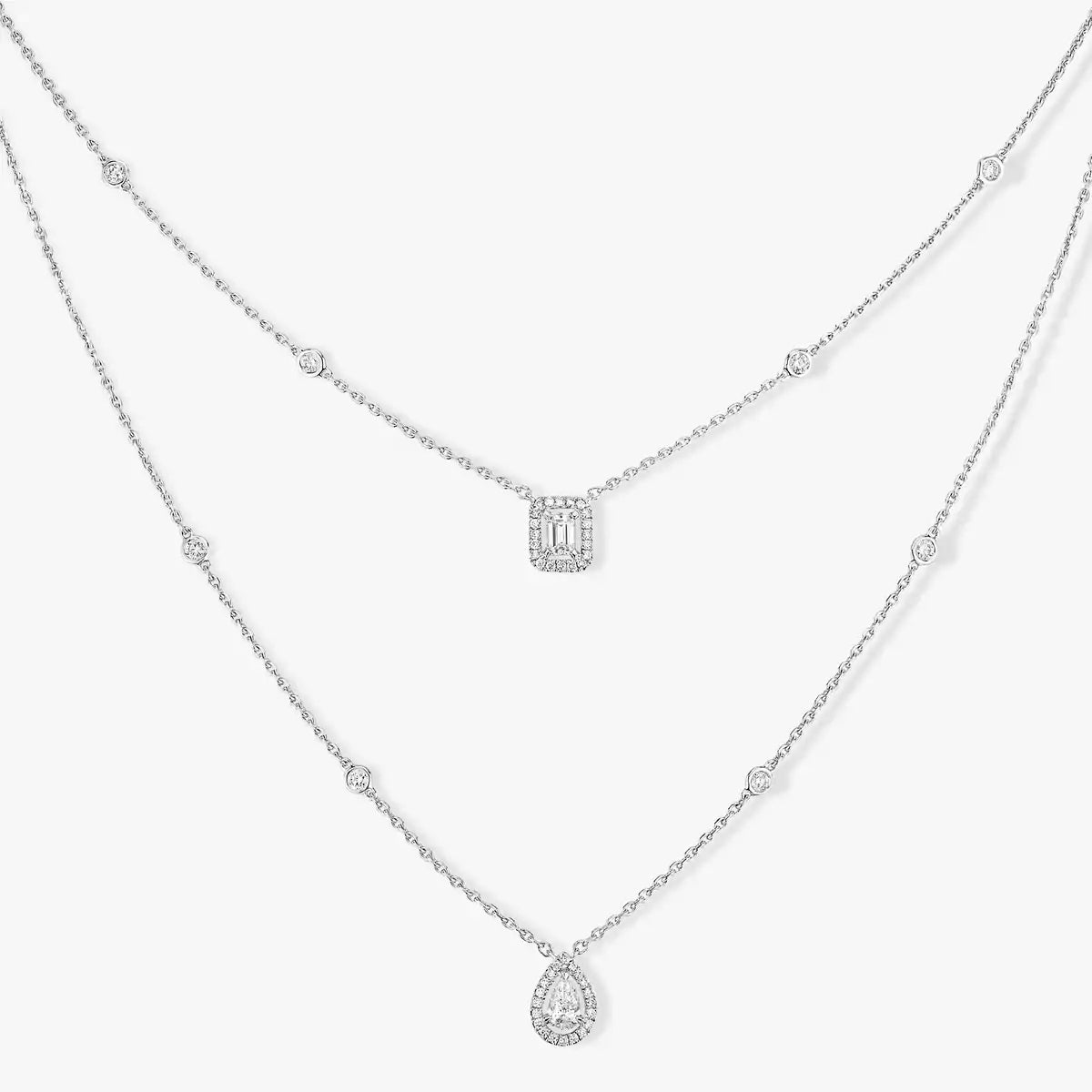 [lume Jewelry]Diamond Necklace My Twin 2 Rows