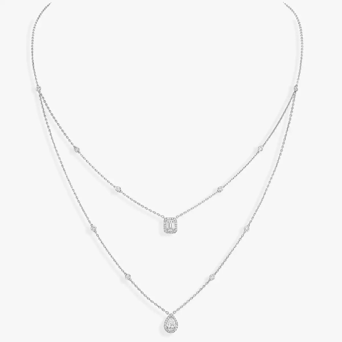 [lume Jewelry]Diamond Necklace My Twin 2 Rows