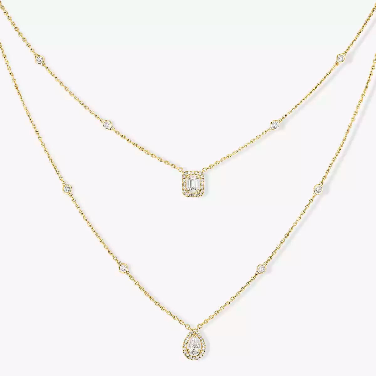[lume Jewelry]Diamond Necklace My Twin 2 Rows
