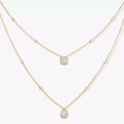 [lume Jewelry]Diamond Necklace My Twin 2 Rows