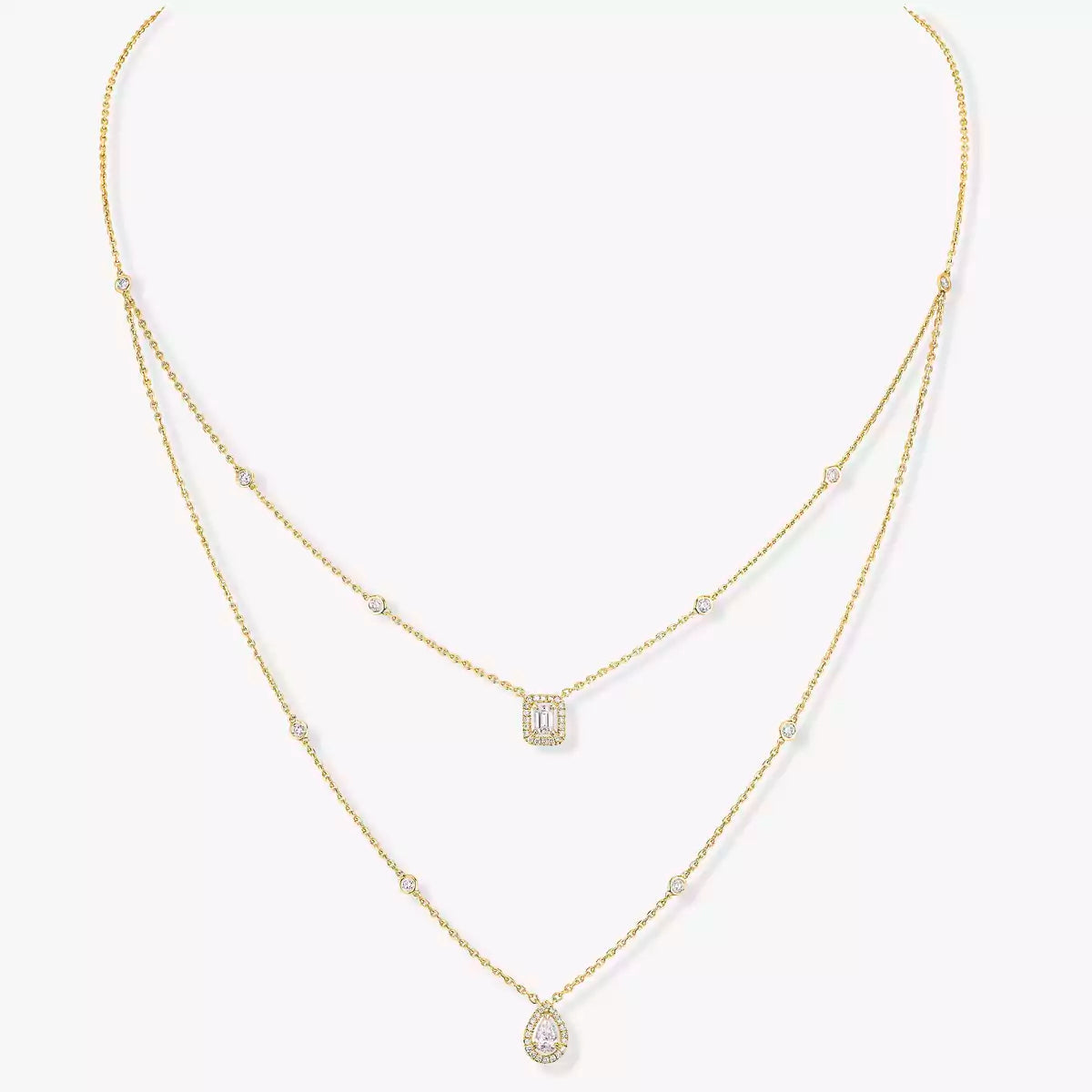 [lume Jewelry]Diamond Necklace My Twin 2 Rows