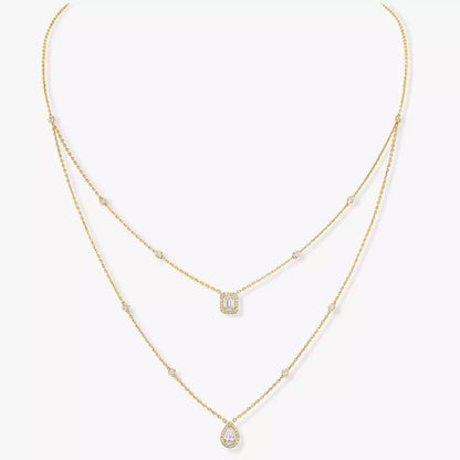 [lume Jewelry]Diamond Necklace My Twin 2 Rows