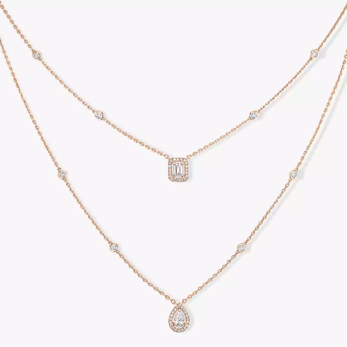 [lume Jewelry]Diamond Necklace My Twin 2 Rows
