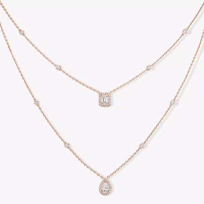[lume Jewelry]Diamond Necklace My Twin 2 Rows