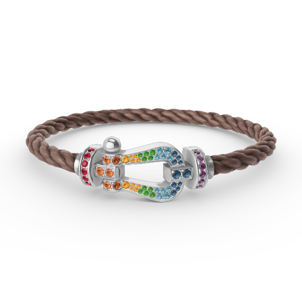 ¡®lume Jewelry¡¯FORC LARGE HORSESHOE  COLORED DIAMOND BRACELET SILVER
