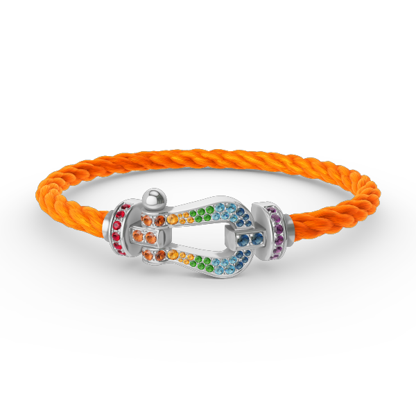 ¡®lume Jewelry¡¯FORC LARGE HORSESHOE  COLORED DIAMOND BRACELET SILVER