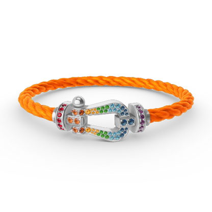 ¡®lume Jewelry¡¯FORC LARGE HORSESHOE  COLORED DIAMOND BRACELET SILVER