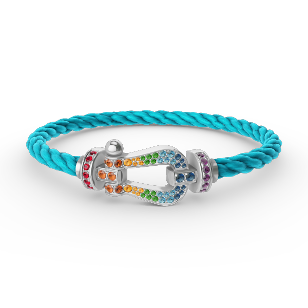 ¡®lume Jewelry¡¯FORC LARGE HORSESHOE  COLORED DIAMOND BRACELET SILVER