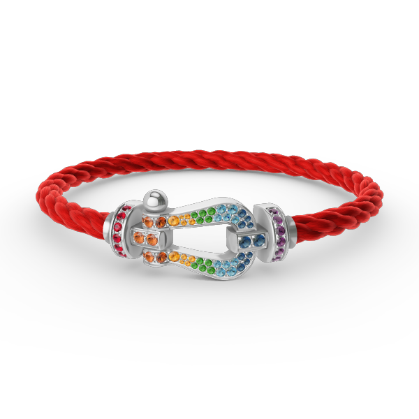 ¡®lume Jewelry¡¯FORC LARGE HORSESHOE  COLORED DIAMOND BRACELET SILVER