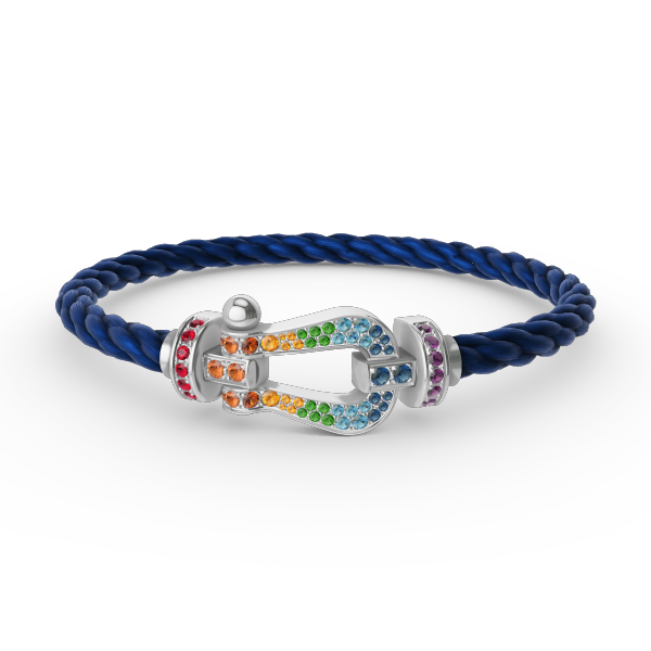 ¡®lume Jewelry¡¯FORC LARGE HORSESHOE  COLORED DIAMOND BRACELET SILVER