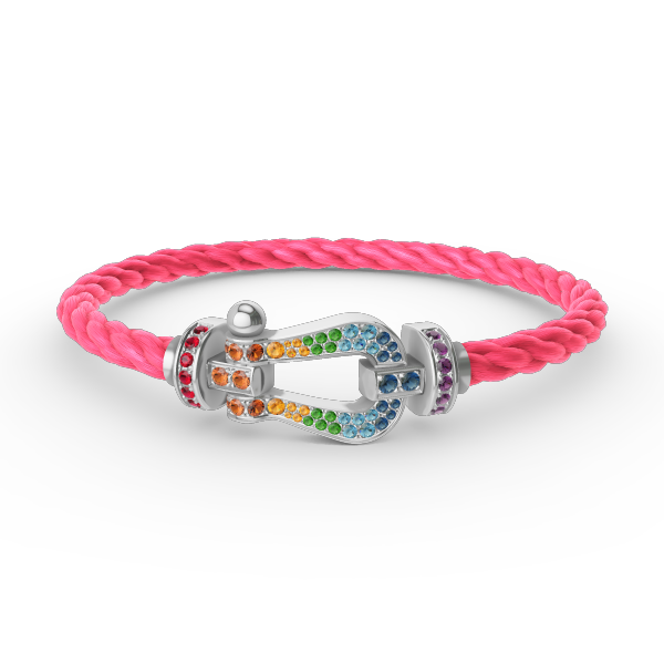 ¡®lume Jewelry¡¯FORC LARGE HORSESHOE  COLORED DIAMOND BRACELET SILVER