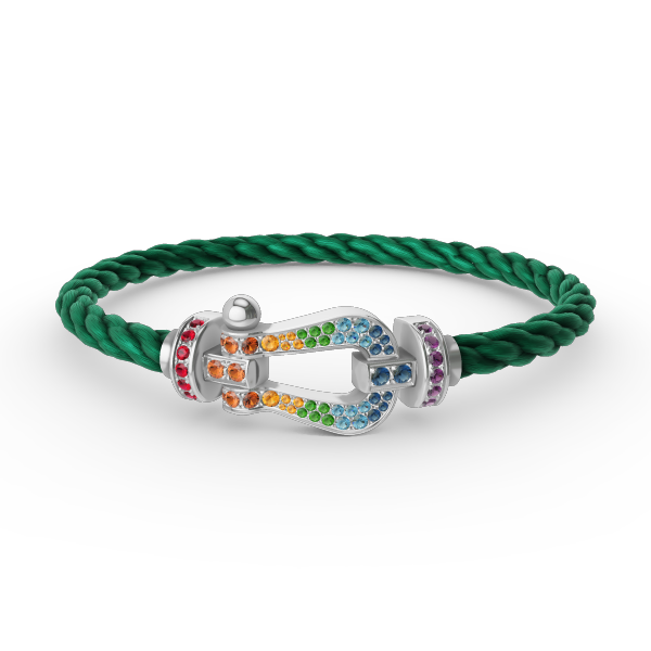 ¡®lume Jewelry¡¯FORC LARGE HORSESHOE  COLORED DIAMOND BRACELET SILVER