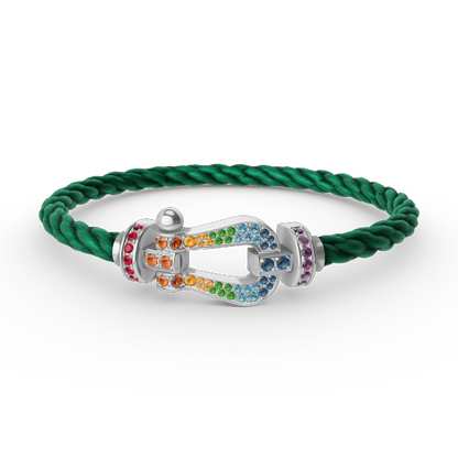 ¡®lume Jewelry¡¯FORC LARGE HORSESHOE  COLORED DIAMOND BRACELET SILVER