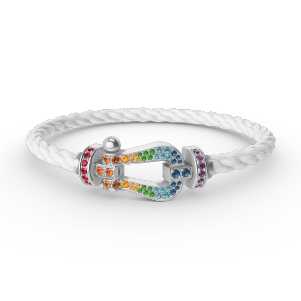 ¡®lume Jewelry¡¯FORC LARGE HORSESHOE  COLORED DIAMOND BRACELET SILVER