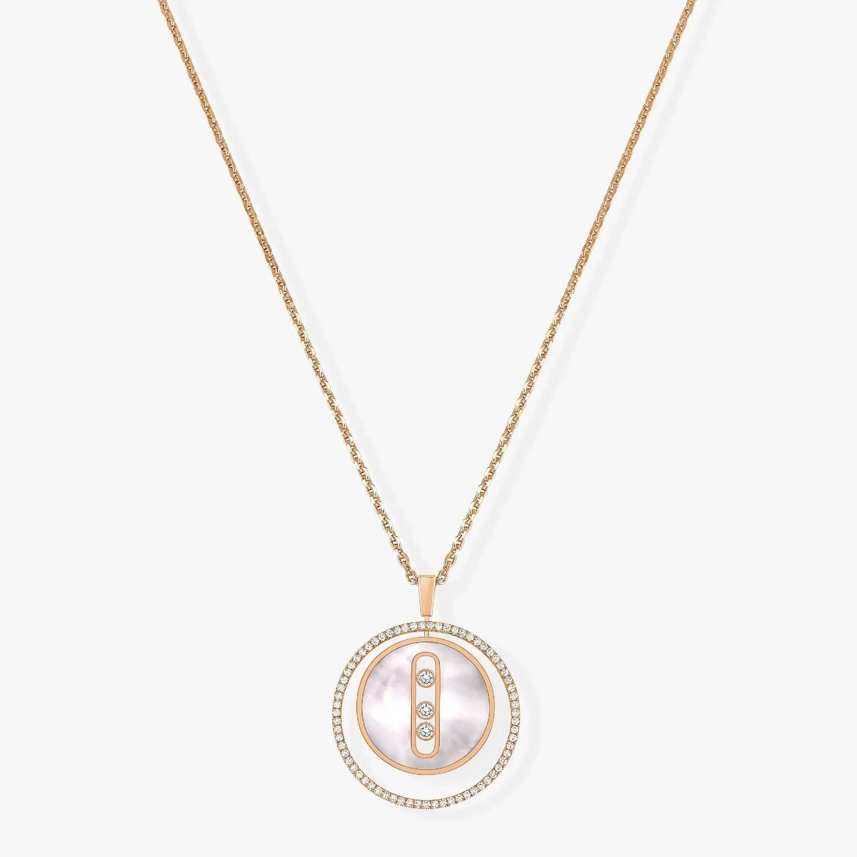 [lume Jewelry]LUCKY MOVE MM NACRE BLANCHE DIAMOND NECKLACE