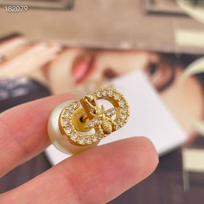 [lume Jewelry]CD Honeycomb Pearl Stud Earrings