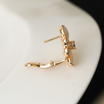 [lume Jewelry]FRIVOLE PINK GOLD FLOWER DIAMOND EARRINGS 2